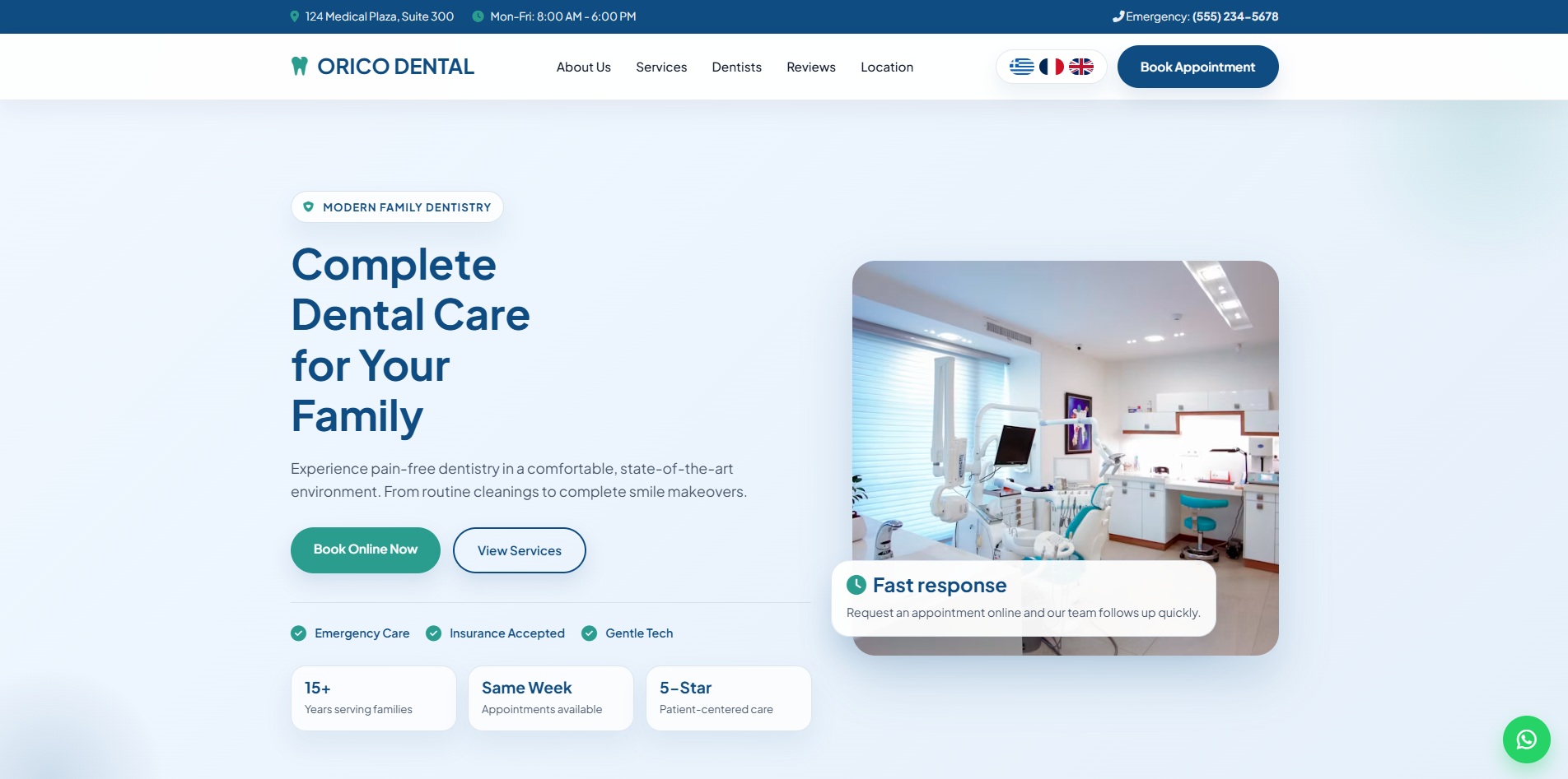 ORICO Dental clinic website design by Moexivo